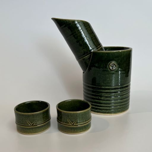 織部竹型酒器セット【イチヤマ】