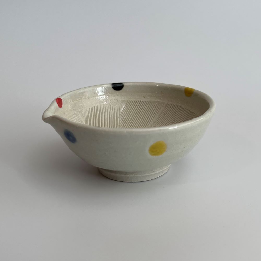 片口すり鉢4号 5色水玉【丸利玉樹利喜蔵商店】